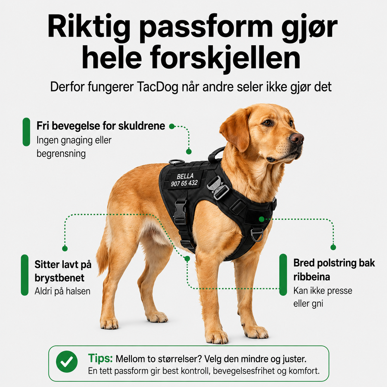 TacDogs Anti-træk ID-sele
