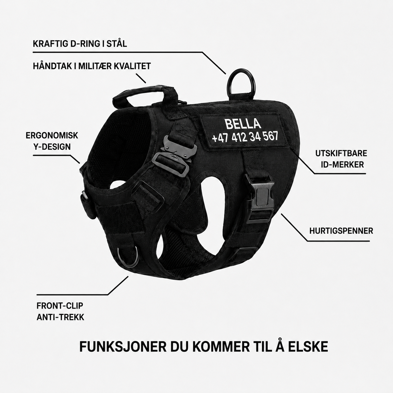 TacDogs Anti-træk ID-sele